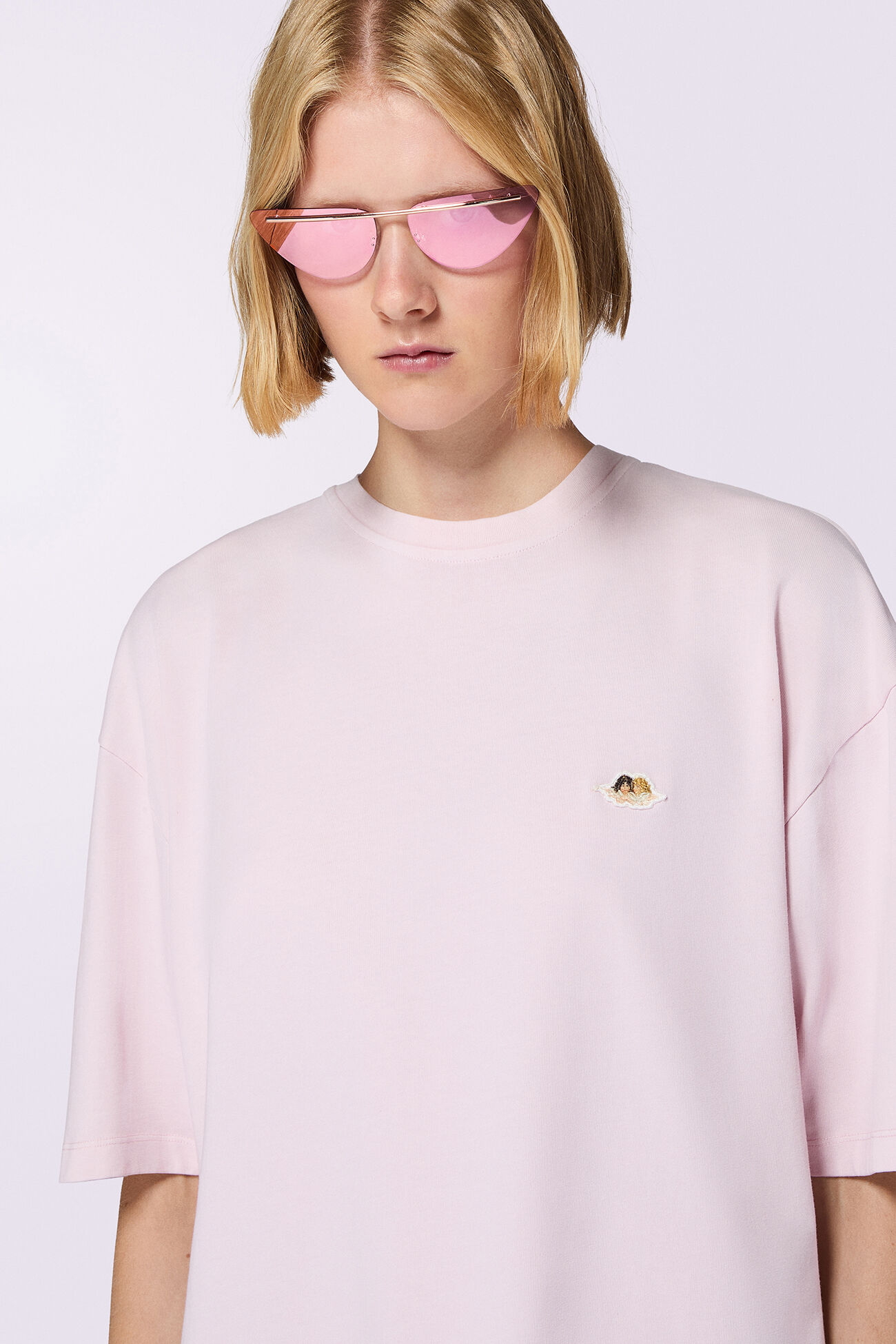 Angels Patch Relaxed T-Shirt Pink